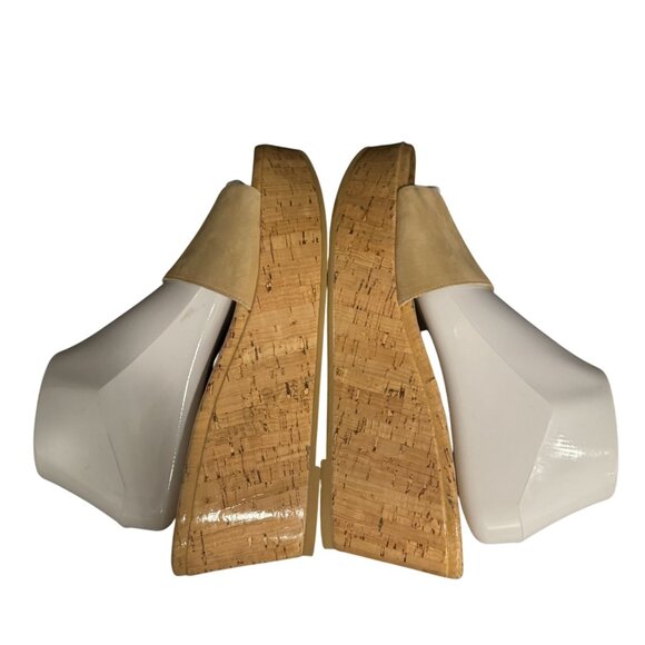 Stuart Weitzman Summer Wedge Women's Tan Suede Slide Sandal, Size 9B WORN ONCE - Picture 7 of 10